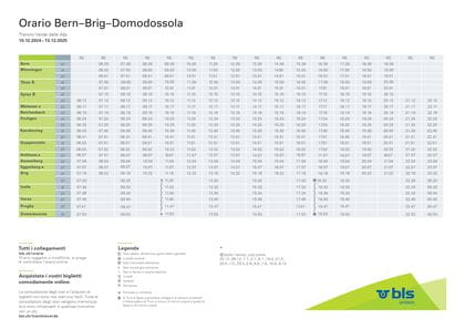 Orario 2025 Bern Domodossola