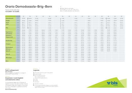 Orario 2025 Domodossola Bern